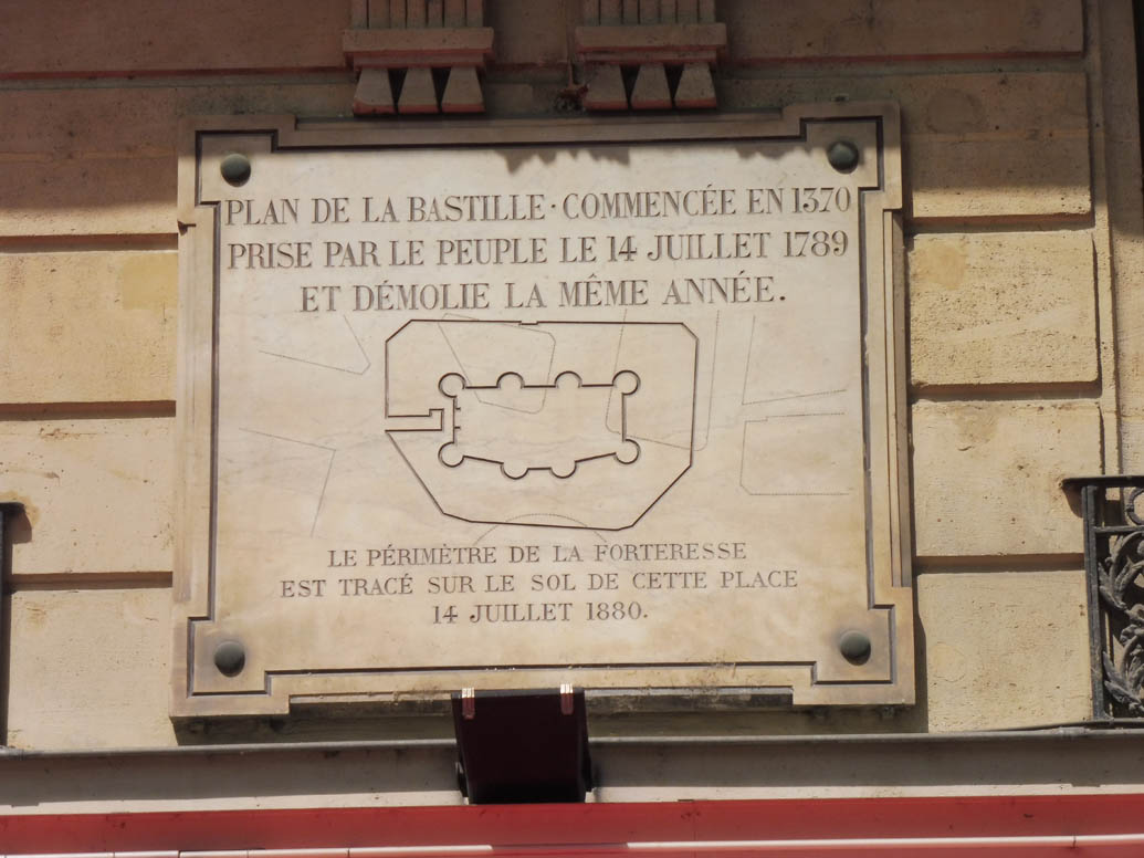 Tafel, die den Plan der Bastille darstellt