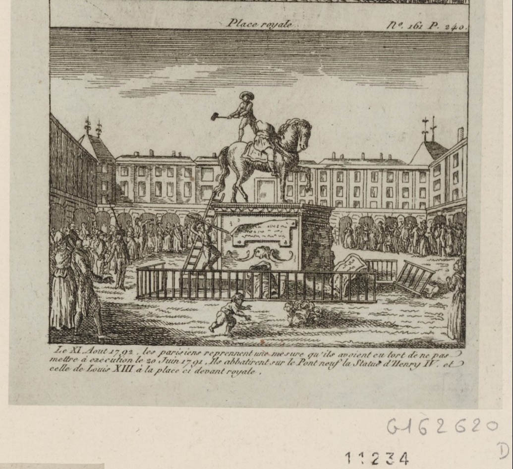 Destruction of the Louis XIII Statue (currently Place des Vosges)