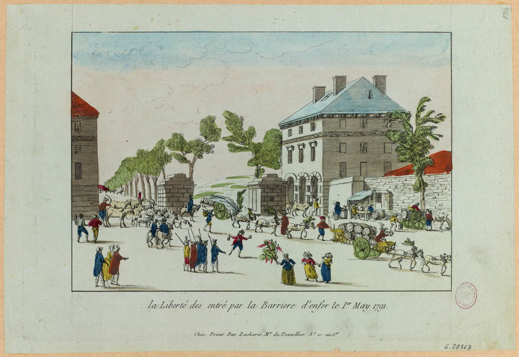 La libert1 delle entrate dalla Barrière d'Enfer, primo Maggio 1791