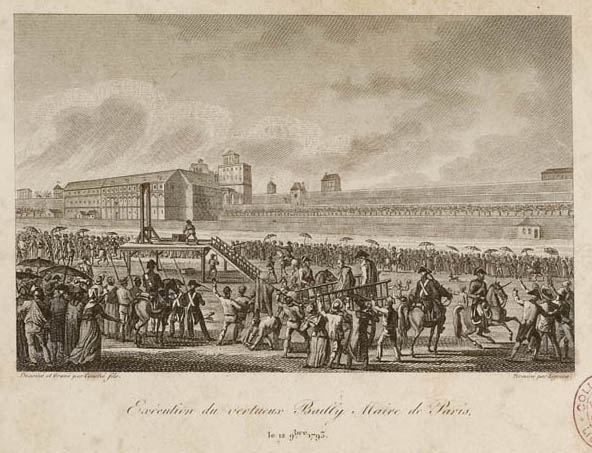 Hinrichtung des tugendhaften Bürgermeisters von Bailly in Paris, 12. November 1793
