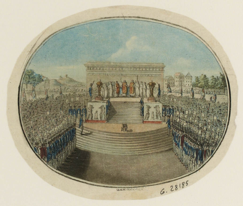 Misa sobre el altar de la Patria. Fiesta de la Federación en el Campo de Marte. 14 de julio de 1790