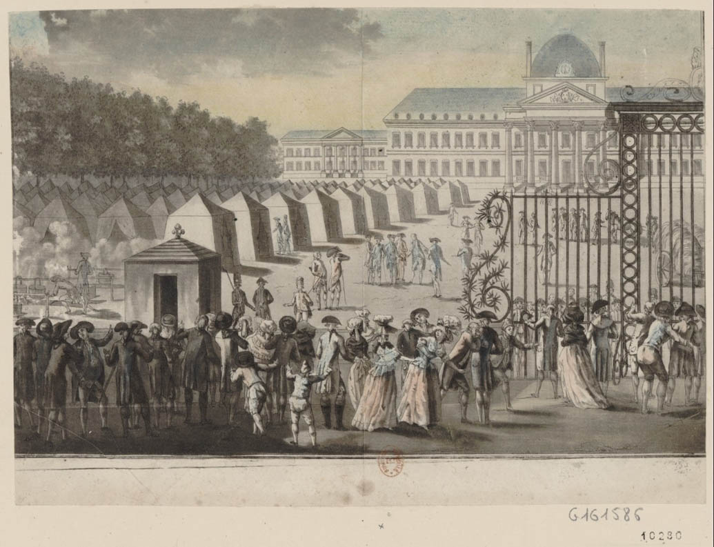 Blick auf den Champ de Mars am 12. Juli 1789