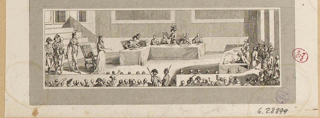 Madame Roland alegando en el tribunal revolucionario el 9 de noviembre de 1793