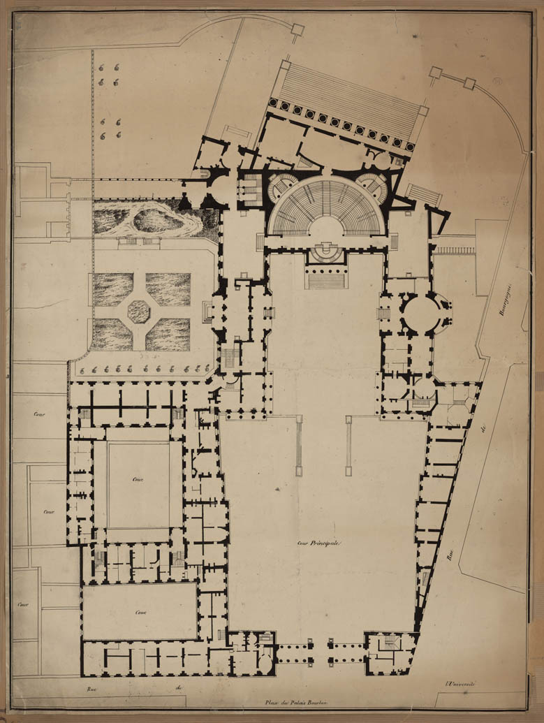 Gesamtplan des Bourbonpalastes 1789