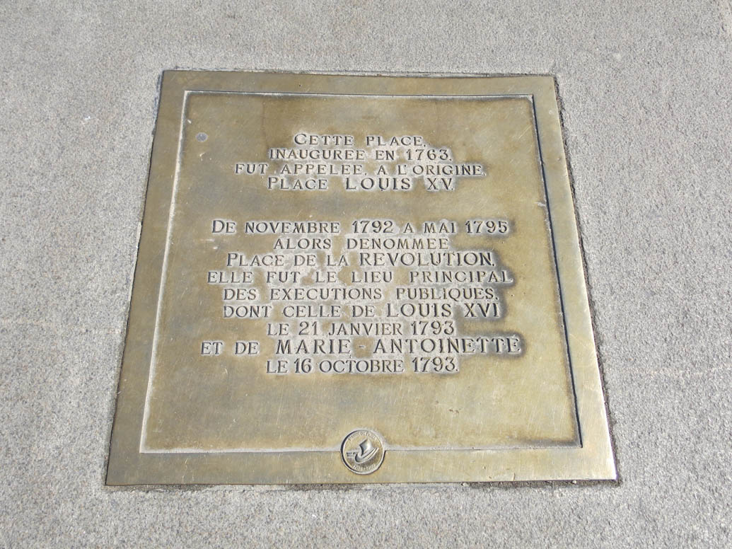 Gedenktafel zur Zweihundertjahrfeier, Place de la Concorde