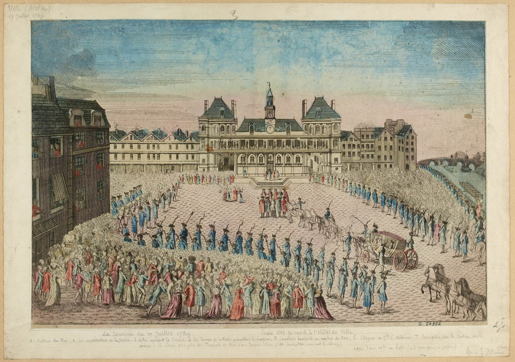 Ankunft des Königs im Rathaus am 17. Juli 1789