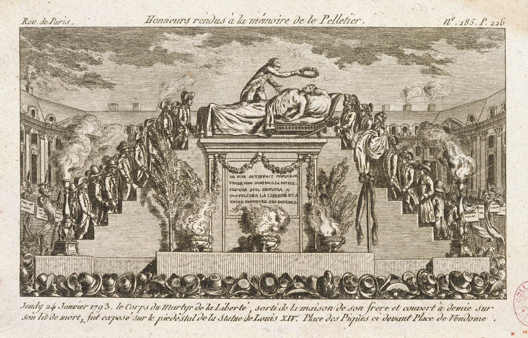 Los honores rendidos a Louis-Michel Le Peletier de Saint-Fargeau, plaza de las Piques, actual plaza Vendôme, el 24 de enero de 1793