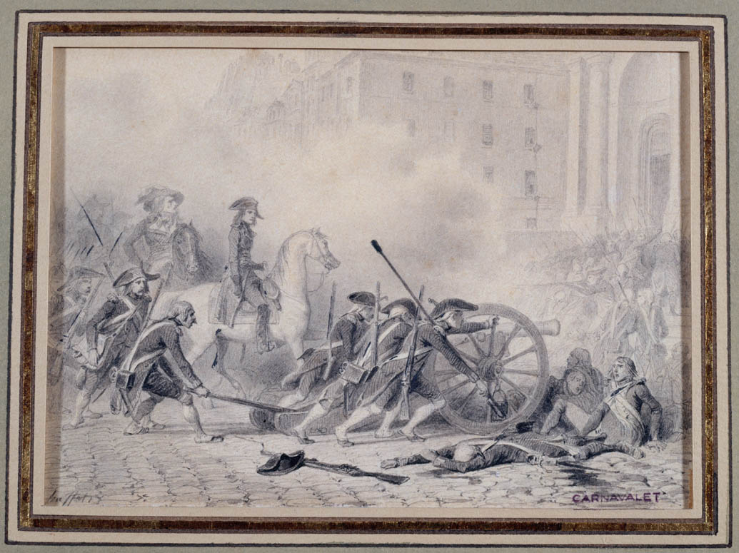 Le 13 Vendémiaire an III ou 5 octobre 1795, rébellion royaliste écrasée devant l'église Saint-Roch par le troupes commandées par Bonaparte