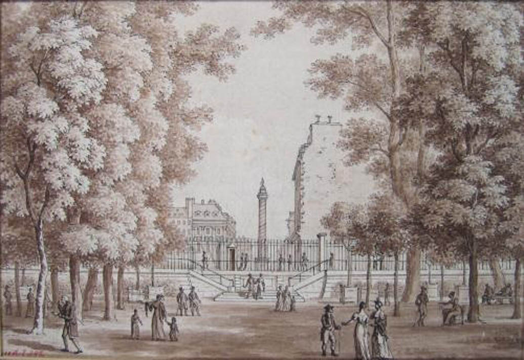 Trees in Staggered Rows in the Tuileries Gardens and the Vendôme Column, 1812