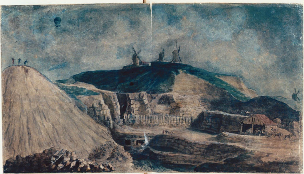 Ansicht des Gipssteinbruchs von Montmartre, auf der Seite von Monceau