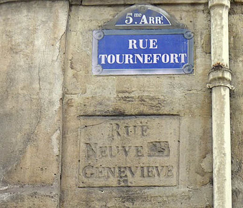 Inscripción calle neuve Sainte-Geneviève
