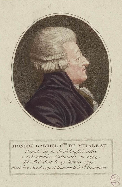 Honoré-Gabriel Riqueti, comte de Mirabeau (1749-1791), écrivain, homme politique et révolutionnaire français