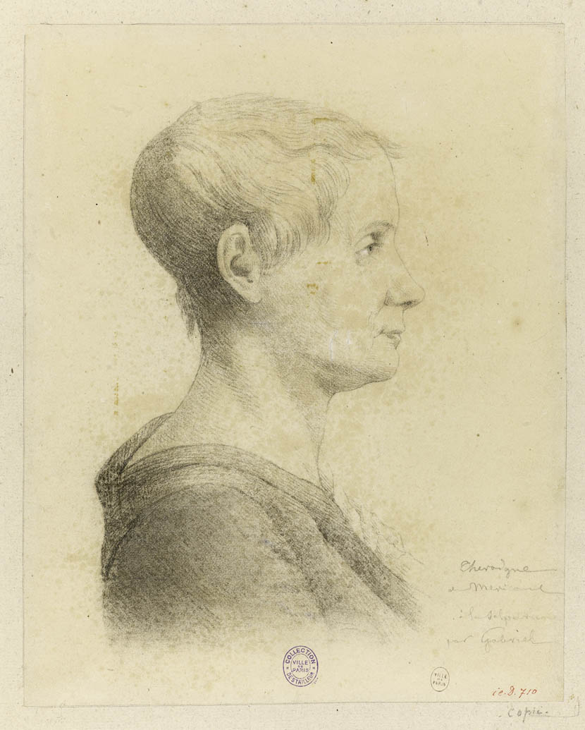 Portrait of Théroigne de Méricourt (1762-1817) at Salpetrière [it seems likely that 1817 is the year in which she died]