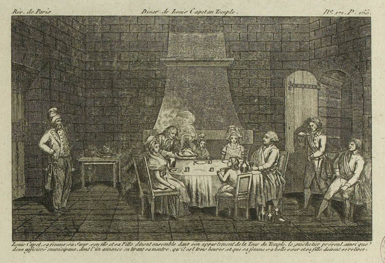 Cena de la familia real en el Temple en 1792